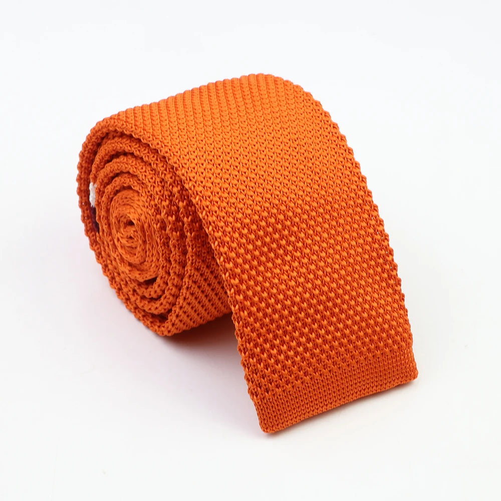 Classic Knit Neck Tie for Men — 6cm Plaid & Dots Casual Business Wedding Tie