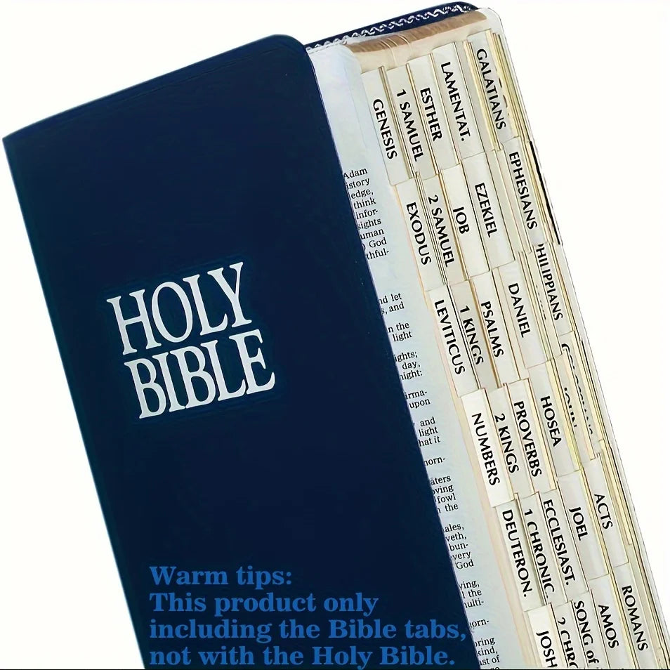 Golden Edged Bible Tabs – Sticky Labels for Old & New Testament, Book Markers and Bible Page Tabs