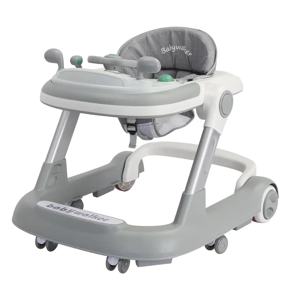 UBRAVOO 2-in-1 Push Walker for Infants & Toddlers – Foldable with Detachable Feeding and Music Trays