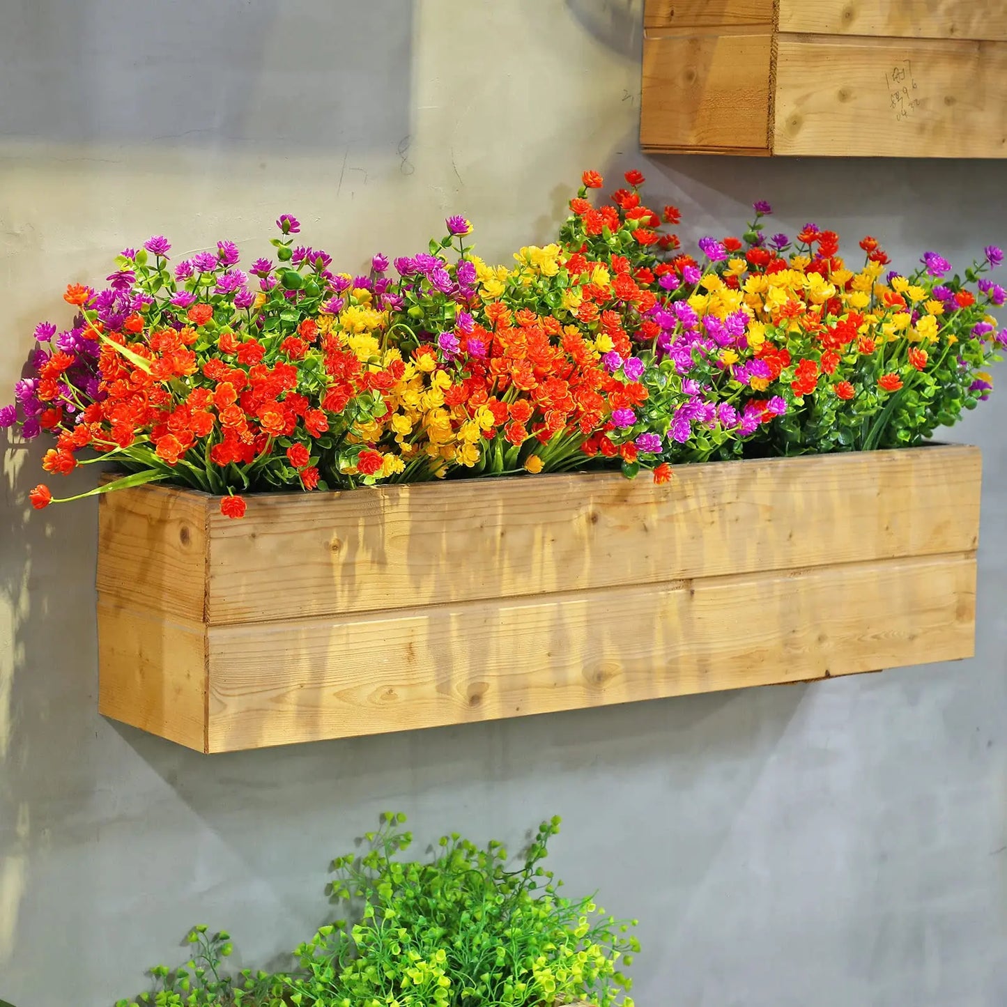 4 Bundles UV Resistant Artificial Plants – Faux Bushes Plastic Flowers for Outdoor Garden, Porch, Wedding & Farmhouse Decor