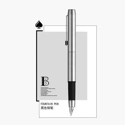 MAJOHN B25 Metal Fountain Pen - Fine Nib Stainless Steel Writing Pen with Ink Absorber for Business & Office Use