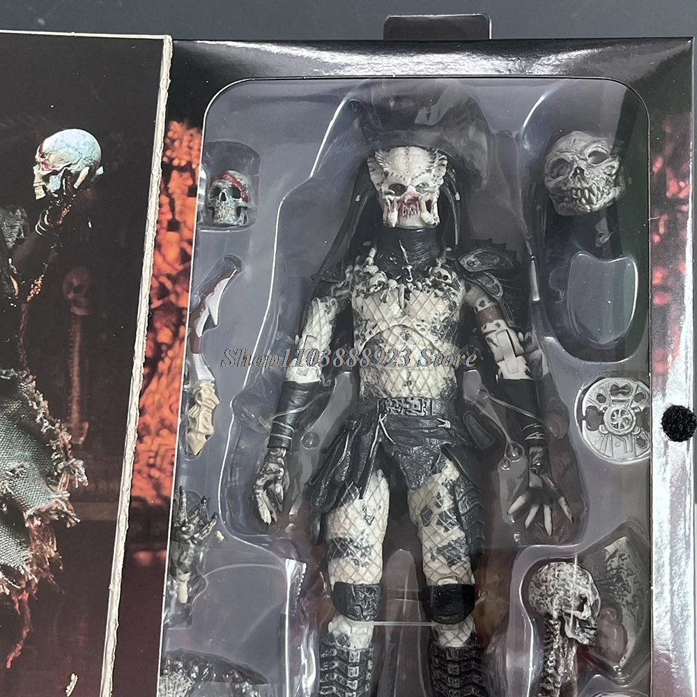 NECA Predator Figure — Ultimate Shaman Elder Armored Jungle Hunter with Snake Vision, Alien Model Toy Gift