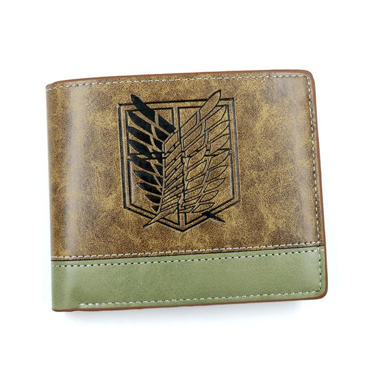 Anime Scout Regiment Khaki Men's Wallet – Folding Purse with Stylish Design