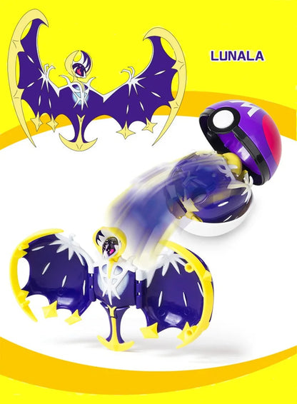 New Pokémon Action Figures – Pikachu, Charizard & Greninja Pocket Monster Poké Ball Deformation Toys for Kids Birthday Gifts