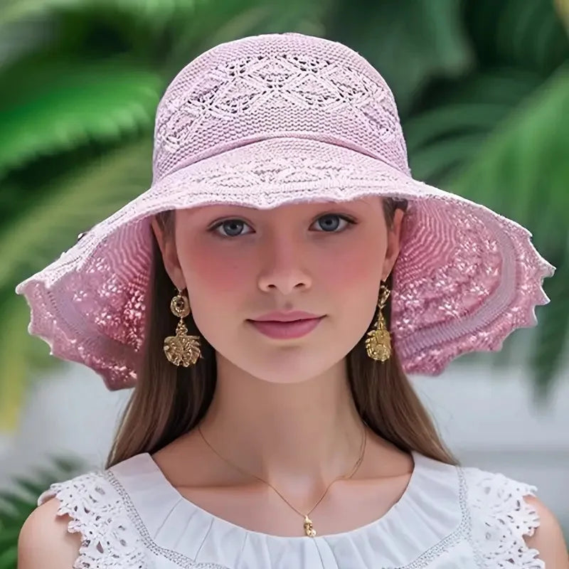 Children’s Summer Foldable Sun Hat – Korean Style Large Brim Hat with Sun Protection for Vacation and Outdoor Use