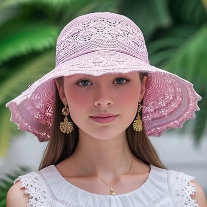 Children’s Summer Foldable Sun Hat – Korean Style Large Brim Hat with Sun Protection for Vacation and Outdoor Use