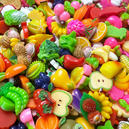 20PCS Kawaii Slime Candy Resin Charms – Cute Flatback Beads for DIY Crafts, Hair Clips, Phone Cases & Scrapbooking