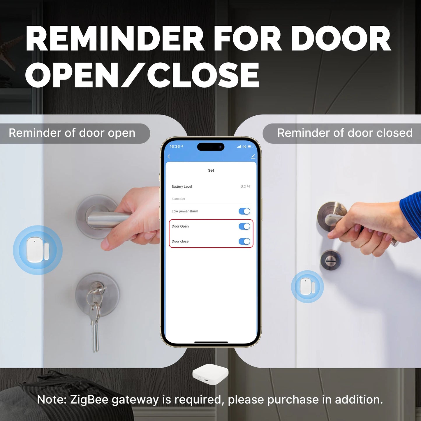 MOES Tuya ZigBee Smart Window & Door Sensor – Security Alarm System, Smart Life App Remote Control