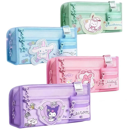Sanrio Kuromi Pencil Case – Large Capacity Cartoon Stationery Box for Children, Wholesale