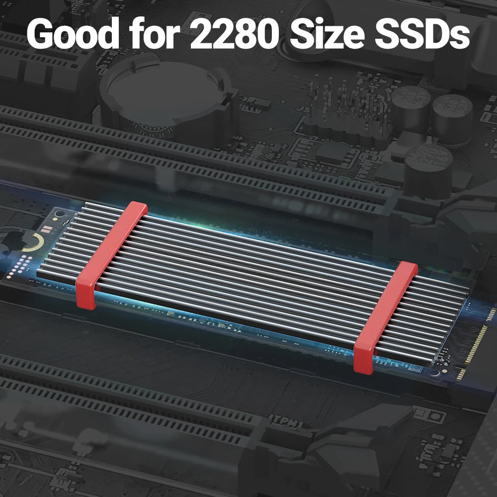 JEYI M.2 SSD Heatsink - Aluminum PS5 Radiator with Silicone Thermal Pad for NVMe NGFF M.2 2280 PCIe SSD