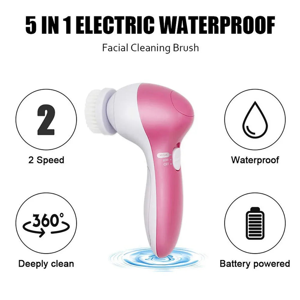 Electric Facial Cleaning Brush - Spa Skin Care Massager for Clove Cleaning and Facial Care - Cleansing Tool