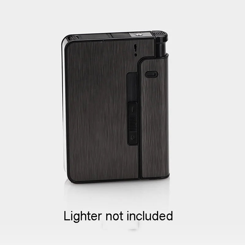Portable Automatic Cigarette Case - Metal Holder Box for 10 King-Size Cigarettes, Gift for Men & Dad