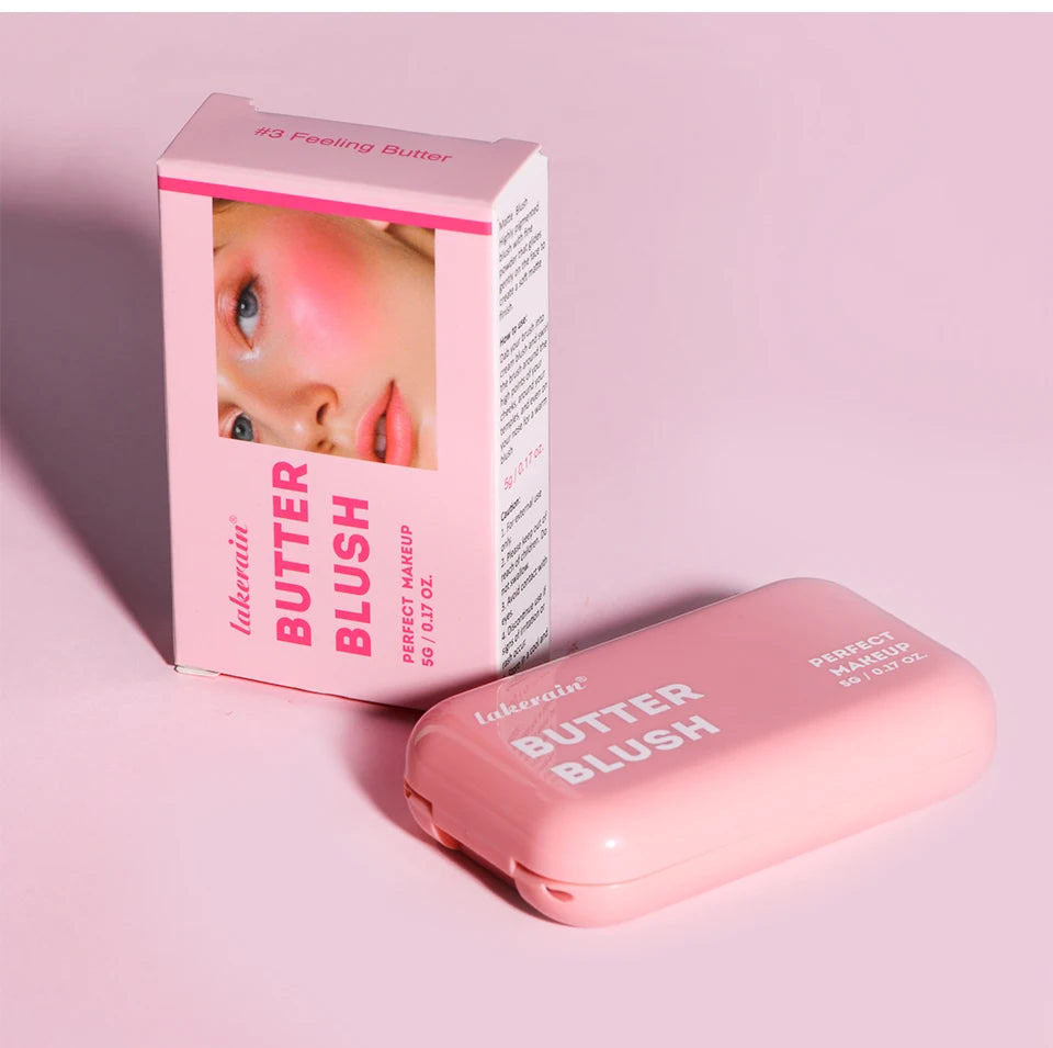 Professional Makeup Powder Blush - 12HR Wear, Vegan Formula, Pink Cream Blusher Palette for Face Cosmetics