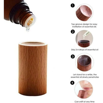 1/5PCS Mini Wooden Essential Oil Diffuser – Aromatherapy Fragrance Diffuser for Home, Office, Car, Bedroom, and Living Room