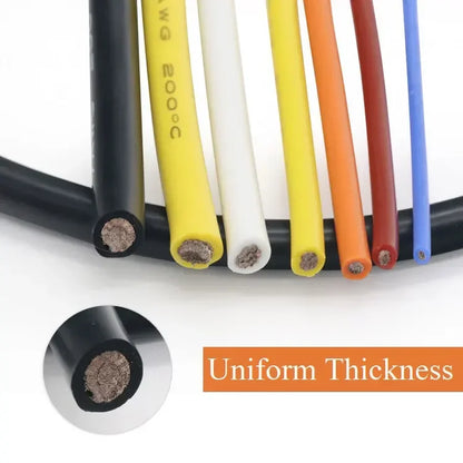 Ultra Soft Silicone High-Temperature Copper Wire – 1M/5M Heat-Resistant Electrical Cable, 30–10 AWG Flexible Power & DIY Wiring Cord