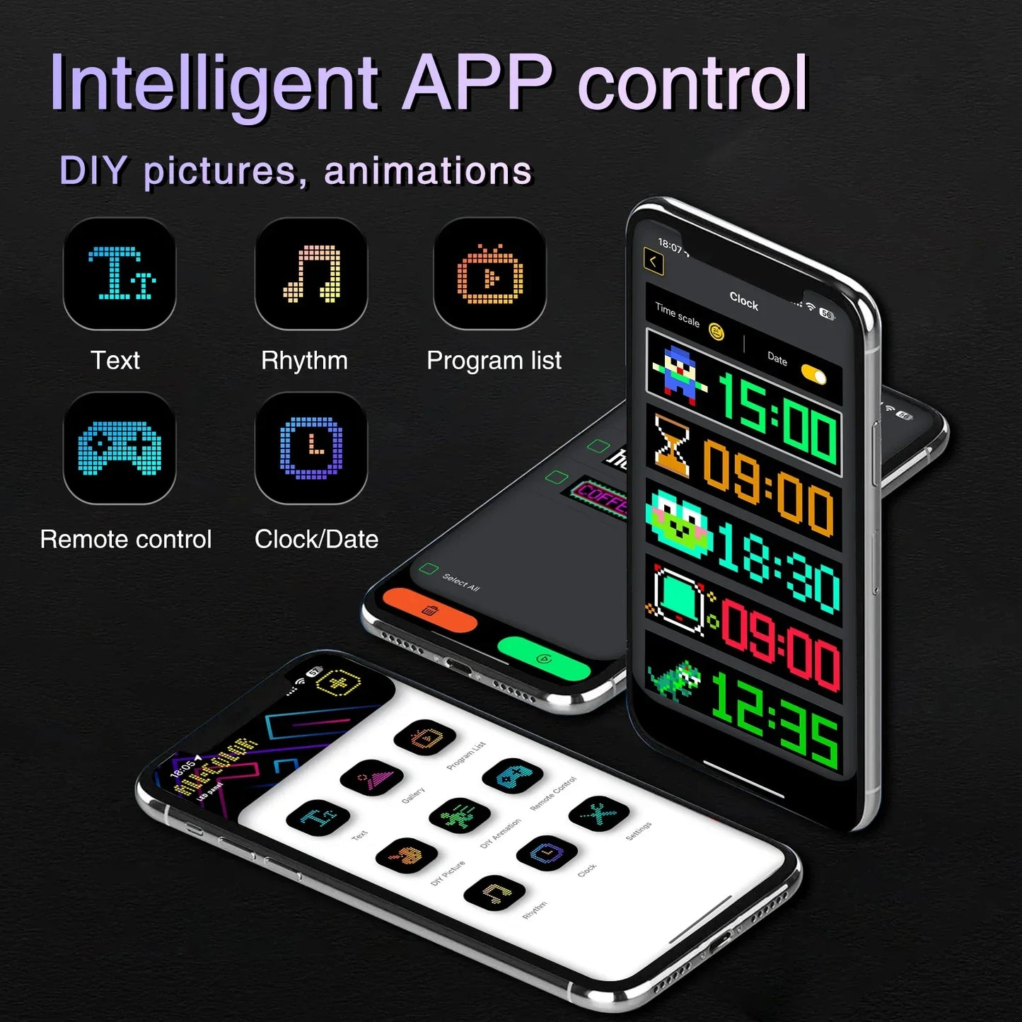 LED Matrix Pixel Panel – Scrolling Bright Advertising Sign with Flexible USB & Bluetooth App Control