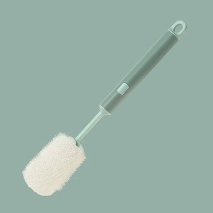 Removable Long Handle Soft Sponge Brush – Kitchen Cleaning Tool for Coffee, Wineglass & Bottle Cups