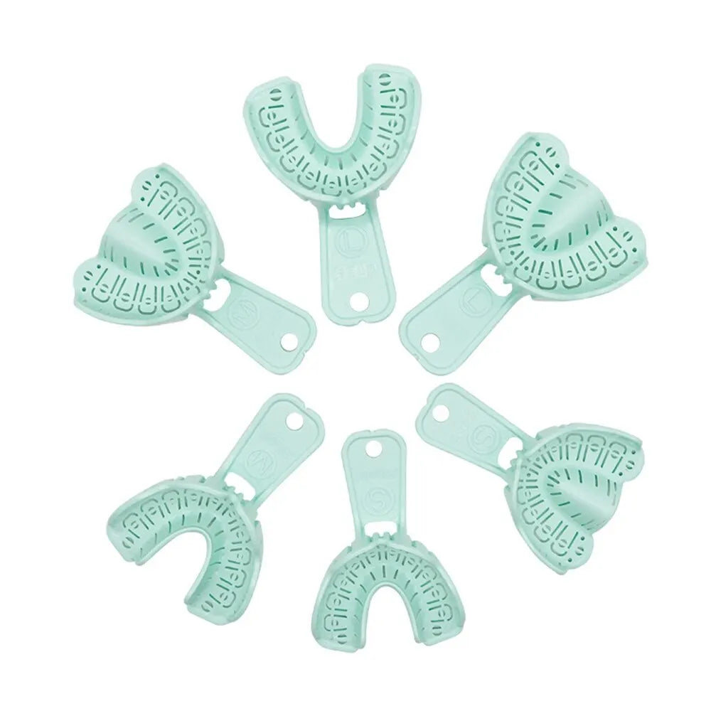 Denspay 6PCS Dental Impression Tray Set – S/M/L Plastic Full Mouth Mold Trays, Foldable Dental Implant Trays