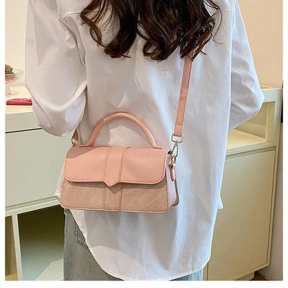PU Leather Shoulder Bag for Women – Fashion Crossbody Vintage Underarm Square Satchel Handbag (Black)
