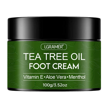 Tea Tree Oil Foot Cream – Exfoliating Foot Care for Rough, Cracked Feet, Softening & Long-Lasting Moisturization