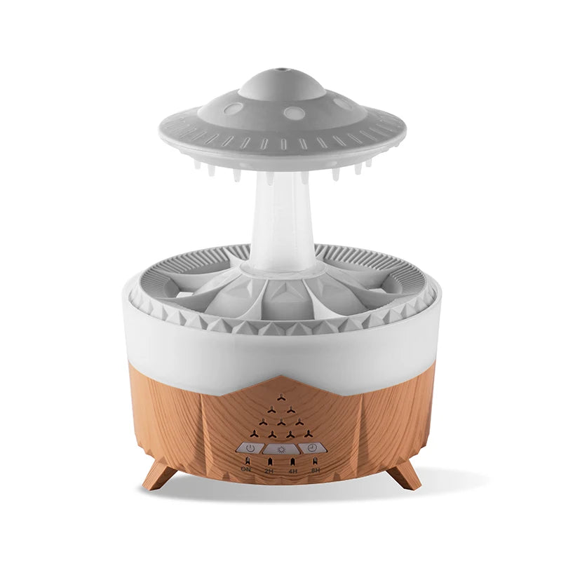 350ml Mini USB Aroma Air Humidifier — Raindrop Design with Remote Control, Colorful Light & Aromatherapy Oil Diffuser for Room