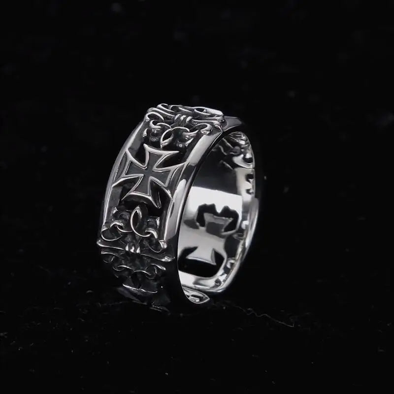 New Retro Cross Hip-Hop Punk Style Opening Ring for Men
