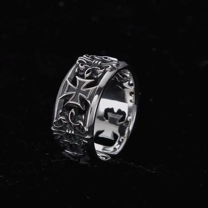 New Retro Cross Hip-Hop Punk Style Opening Ring for Men