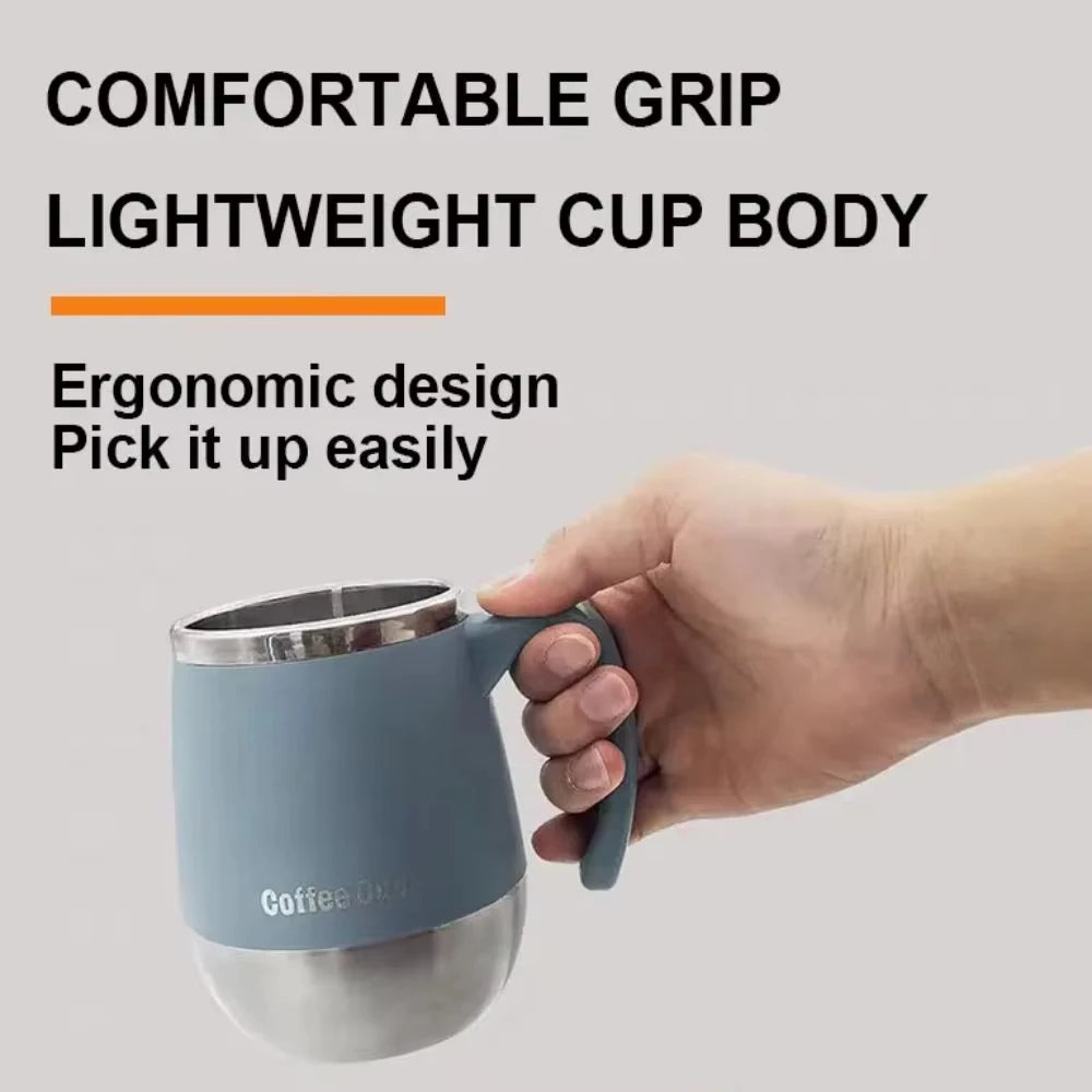 500ML Stainless Steel Insulated Coffee Cup - Double Wall Hot & Cold Travel Tumbler with Lid, Leakproof Design