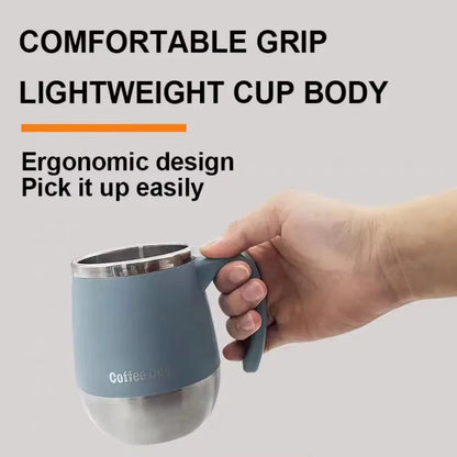 500ML Stainless Steel Insulated Coffee Cup - Double Wall Hot & Cold Travel Tumbler with Lid, Leakproof Design