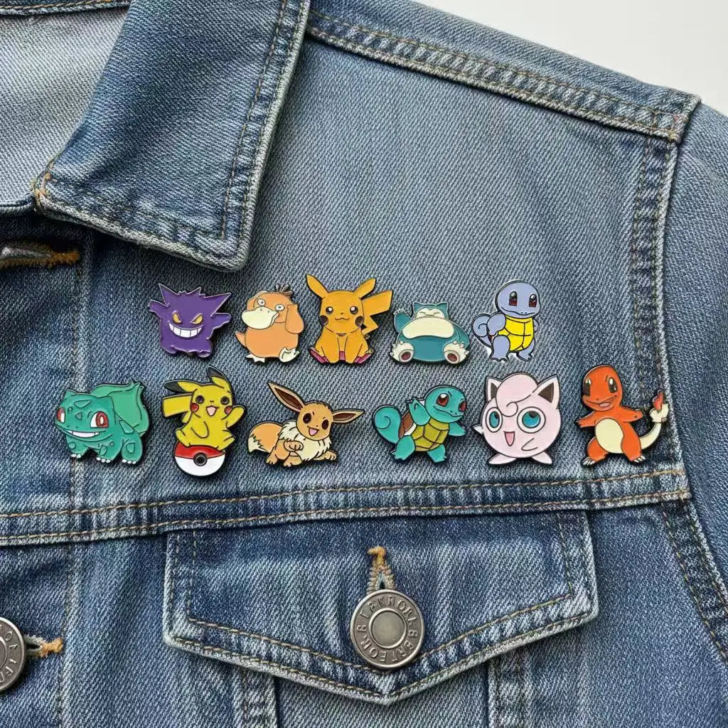 11-Piece Enamel Bandage Pins Set – Creative Metal Brooches for Backpacks, Clothing & Accessories