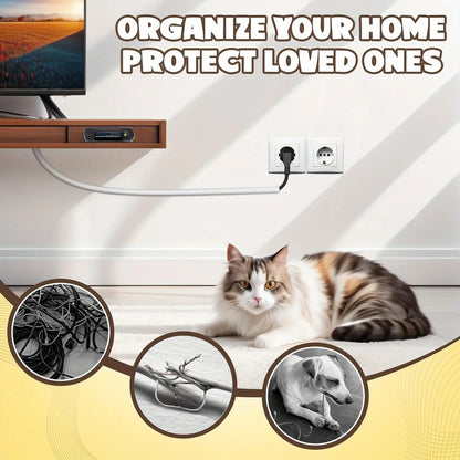 Cable Management Sleeve - 118" Self-Adhesive PVC Cord Hider for Wall & Floor, Insulated Wire Cover
