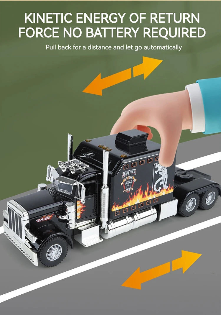 1:24 Scale Peterbilt 389 Tractor Trailer Toy – Lonestar Design Pre-Built Semi Truck with Realistic Functions for Kids