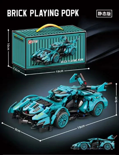 Technical Building Blocks Racing Car Model Kit – Speed City Mechanical Puzzle Bricks Set for Adults & Kids, Creative DIY Construction Toy Gift