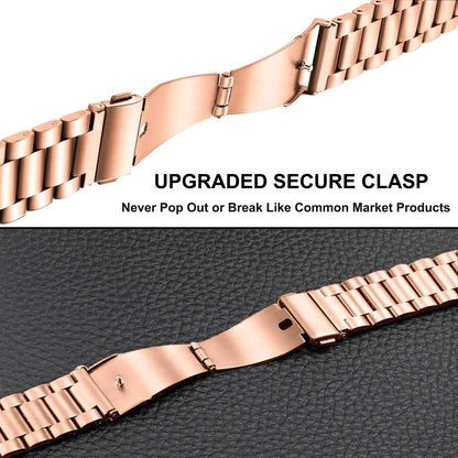 22mm/20mm Metal Watch Strap – Compatible with Garmin Vivoactive 3/4/5, Forerunner 245/645/745/965, Venu 2/3, SQ2 Music