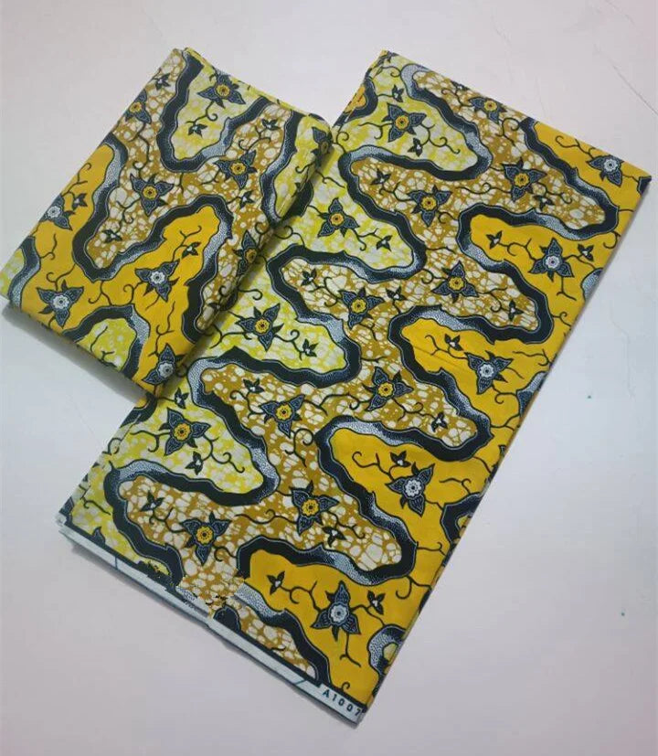 African Real Wax Print Fabric 100% Cotton - Ghana Style Ankara Pagne Nigeria Wax Tissu Soft Printed Fabric
