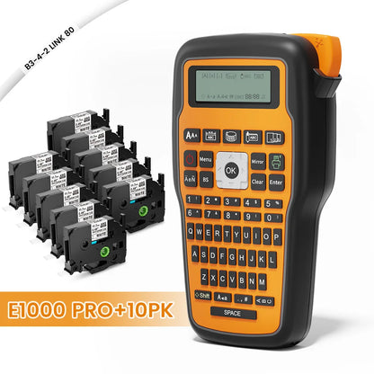 E1000 PRO Industrial Label Printer - Portable Heat Shrink Tube Printer Compatible with Brother HSE-231 and HSE-631 for Cable Marking