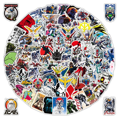 105-Piece Mobile Suit Gundam Stickers - Waterproof Cartoon Graffiti Decals for Laptops, Phones, Water Bottles and Guitars