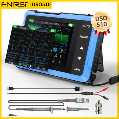FNIRSI DSO510 DSO152 DSO153 Mini Handheld Digital Oscilloscope | 2-in-1, 48MS/s, 10MHz Bandwidth for Electronic Repair