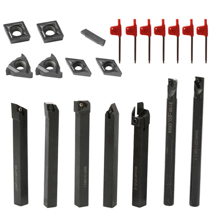 8-16mm Lathe Turning Tool Holder — Boring Bar & CNC Metal Cutter Rod with Shank and Inserts