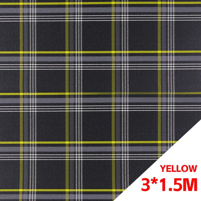 JDM Plaid Car Seat Cover Fabric - 1 × 1.5M Vintage Classic Interior Upholstery Cloth