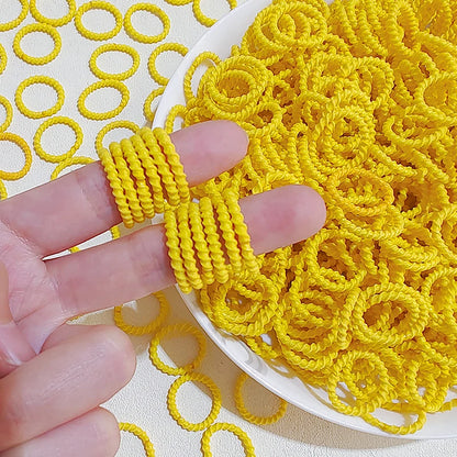 [100 Pack] Baby Rubber Bands - High Elastic, Seamless Thumb Rings for Toddlers, Gentle on Hair Scrunchies Set