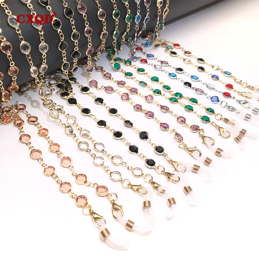 Colorful Crystal Bead Eyeglass Holder – Fashion Glasses Chain, Eyewear Strap Cord for Women, Sunglasses Accessory Gift