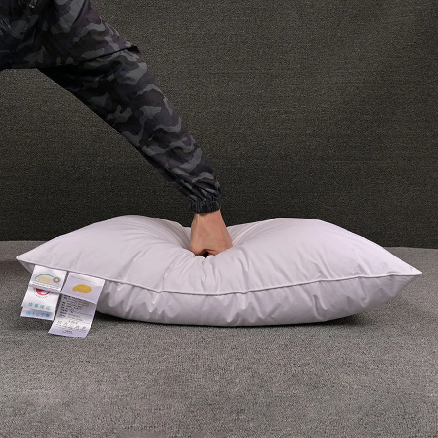 100% White Goose Feather Pillow – Five-Star Hotel Quality, Orthopedic & Memory Support, Single Size for Healthy Sleep