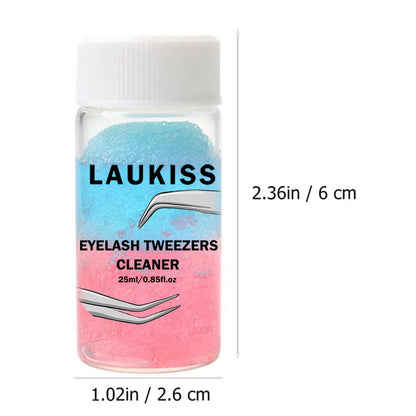 25ml Eyelash Tweezers Cleaner – Extension Tool with Glue Remover Liquid and Sponge Ball for Precise Cleaning