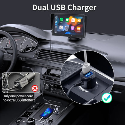 Grandnavi 7-Inch Universal Car Multimedia Touch Screen – Wireless CarPlay & Android Auto Video Player for Vehicles