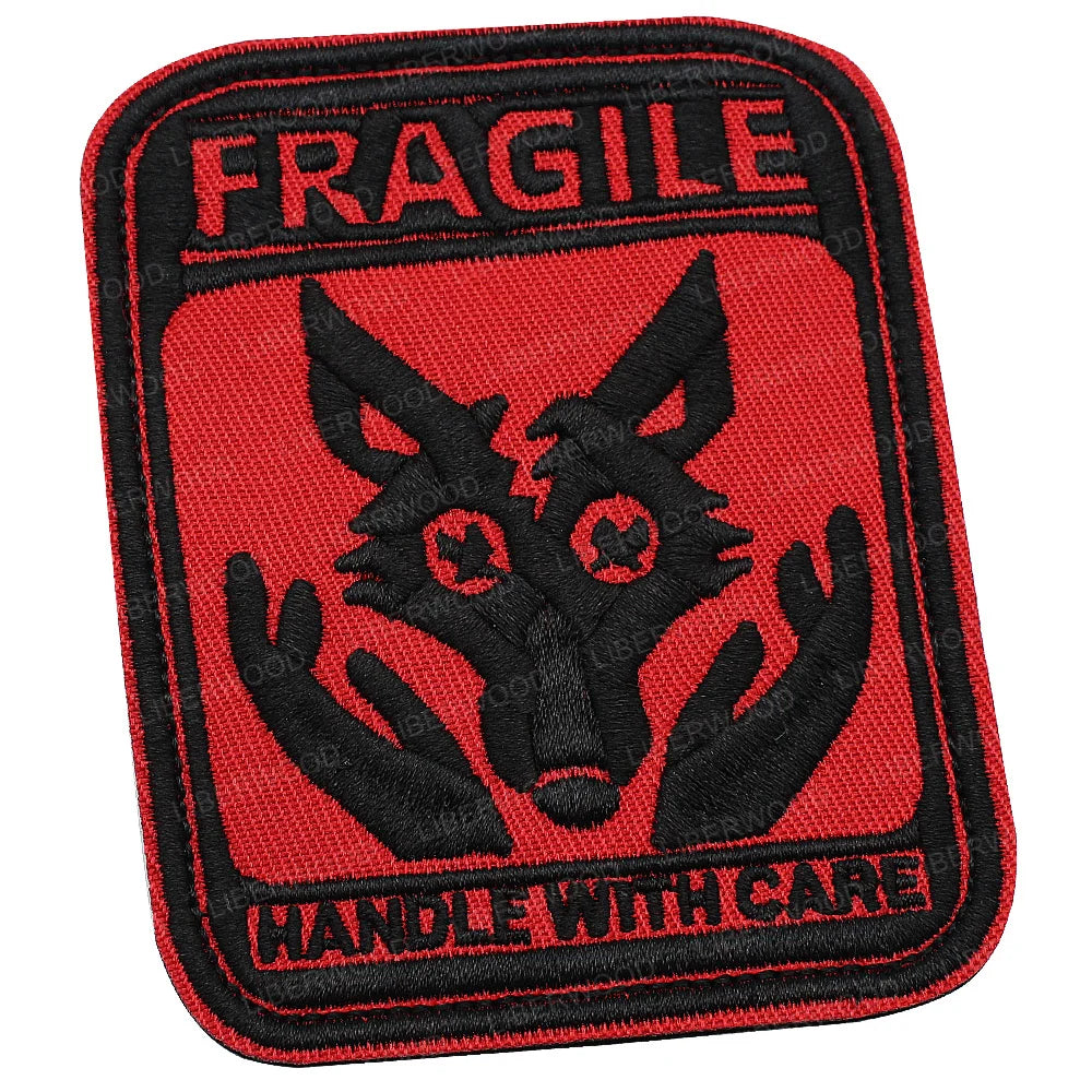 Dog Bite Risk Warning Patch - Embroidered K9 Service Dog Hook & Loop Badge