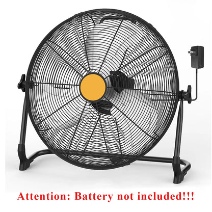 Cordless Floor Fan - 12/16-Inch Portable Fan Compatible with DeWalt 20V Max Batteries