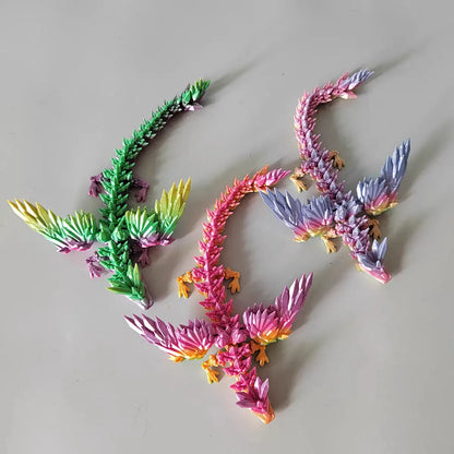 3D Printed Dragon Desktop Ornament – Fantasy Animal Figurine for Home & Office Decor, Christmas Gift