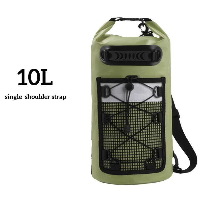 Waterproof PVC Dry Bag Backpack - 10L/20L Shoulder Bag for Kayaking, Trekking, Rafting, Surfing & Boating