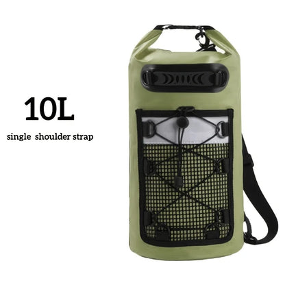 Waterproof PVC Dry Bag Backpack - 10L/20L Shoulder Bag for Kayaking, Trekking, Rafting, Surfing & Boating